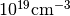 10^{19} \mathrm{cm}^{-3}